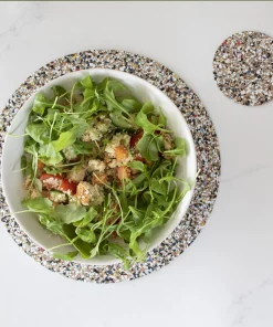 LIGA Cork and Recycled Plastic Beach Clean Round Placemat Set of 4