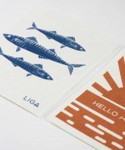 LIGA ECO Dishcloths Mackerel & Sunshine