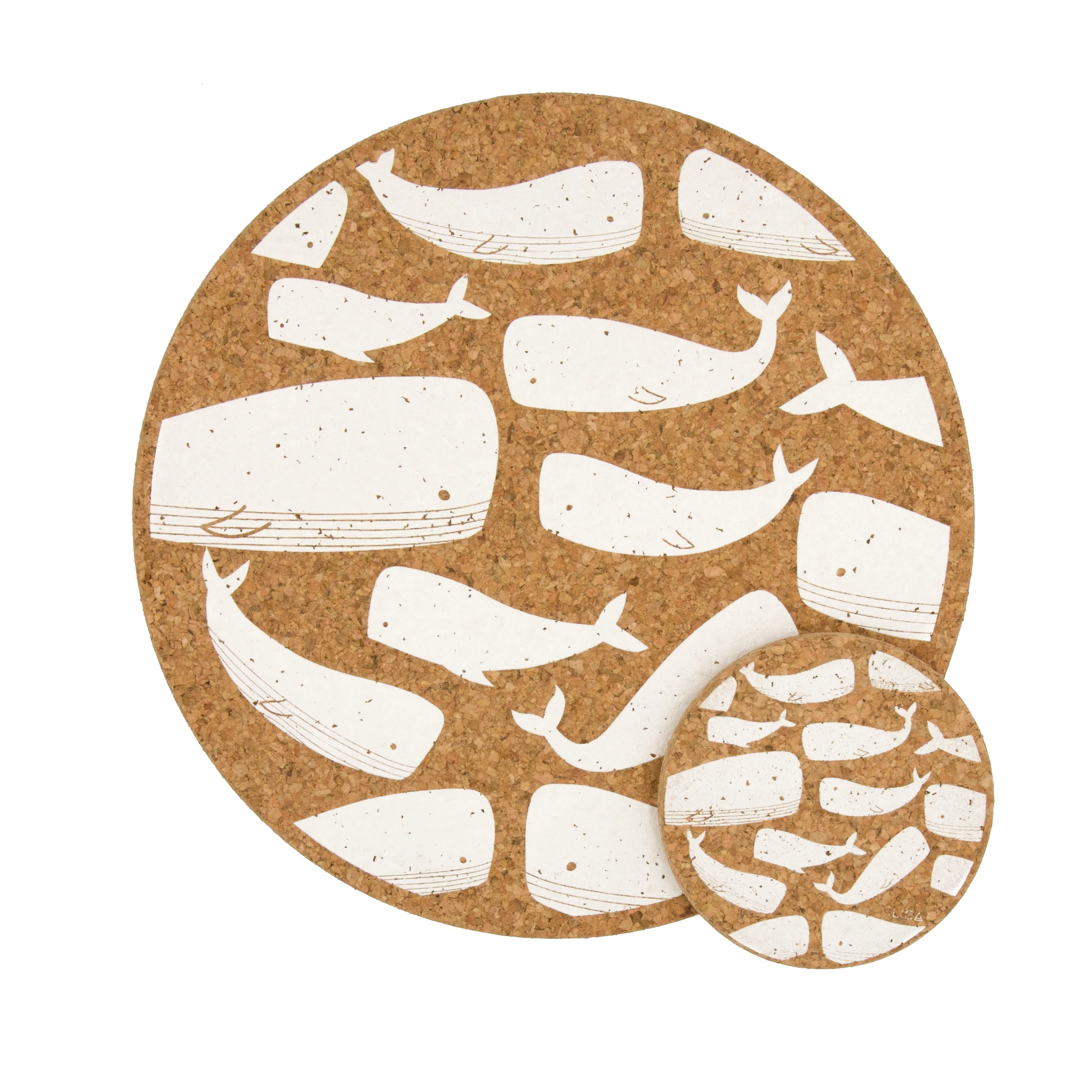 LIGA Cork Placemat White Whales 4 LIGA Cork Placemat White Whales