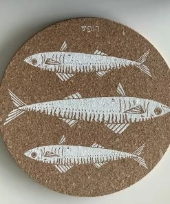 LIGA Cork Placemat White Mackerel