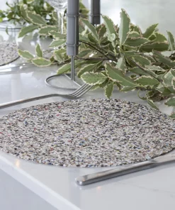 LIGA Cork and Recycled Plastic Beach Clean Round Placemat Set of 4