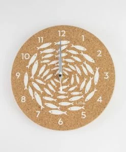 LIGA Fish Round Cork Clock