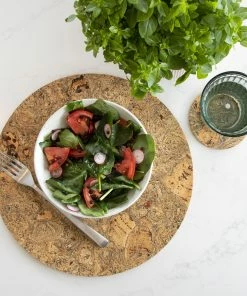 LIGA Ice Grey Round Cork Placemats - Set of 4