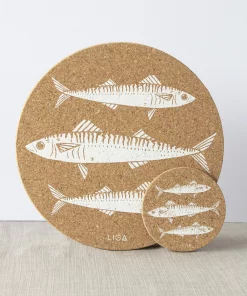 LIGA Cork Placemat White Mackerel 5 LIGA Cork Placemat White Mackerel