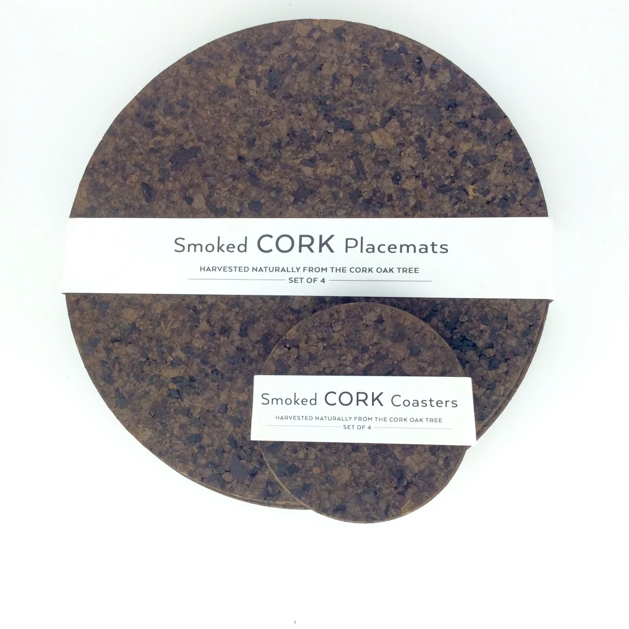 LIGA Smoked Cork Set of 4 Round Placemats 5 LIGA Smoked Cork Set of 4 Round Placemats