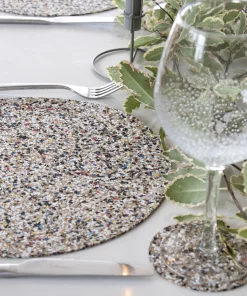LIGA Cork and Recycled Plastic Beach Clean Round Placemat Set of 4