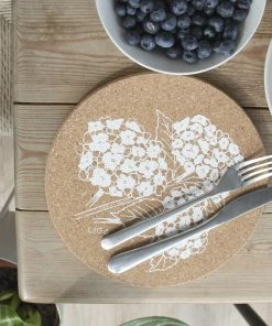LIGA Cork Placemats Hydrangea Set