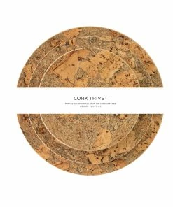 LIGA Ice Grey Round Cork Trivet Set of 3