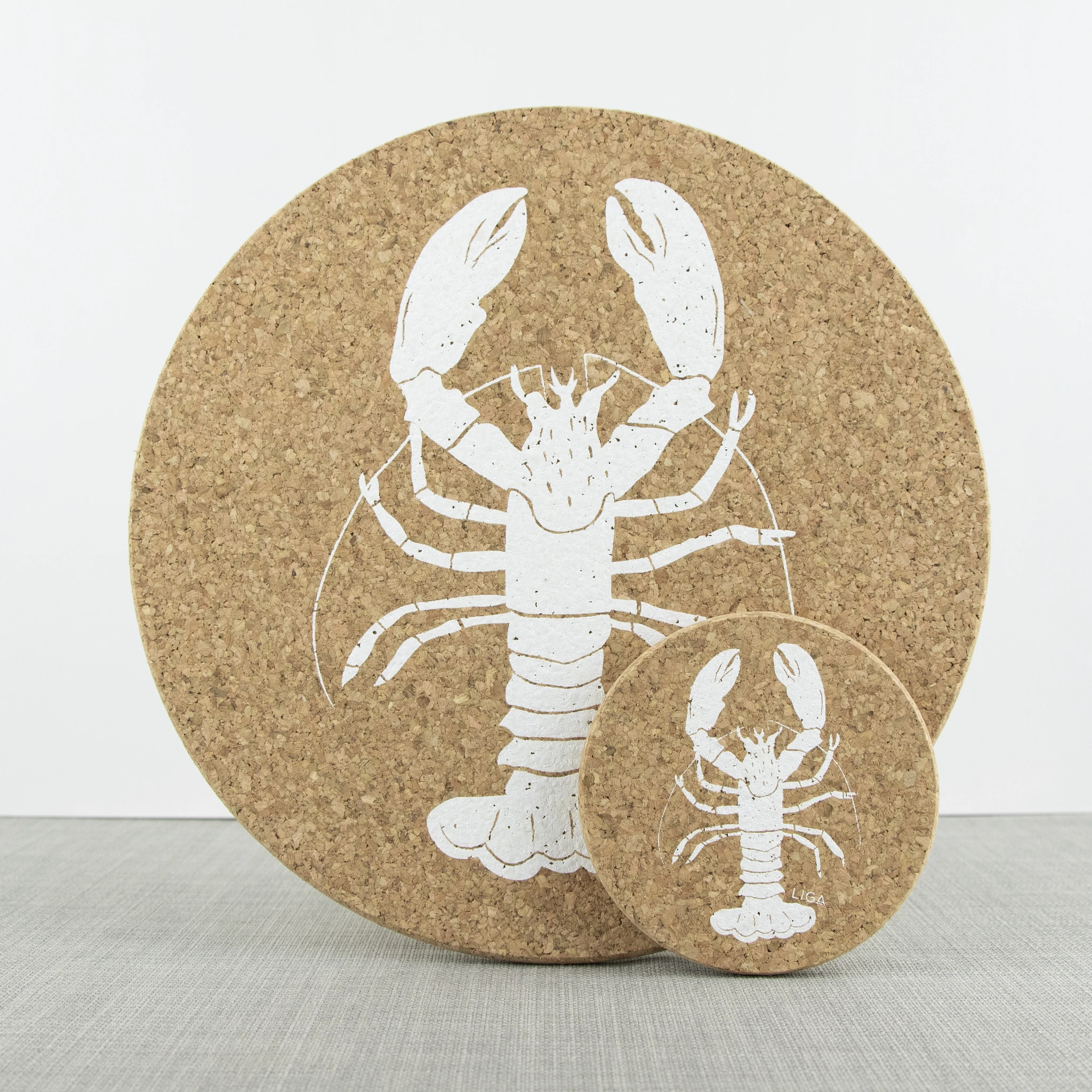 LIGA Cork Placemat White Lobster 7 LIGA Cork Placemat White Lobster